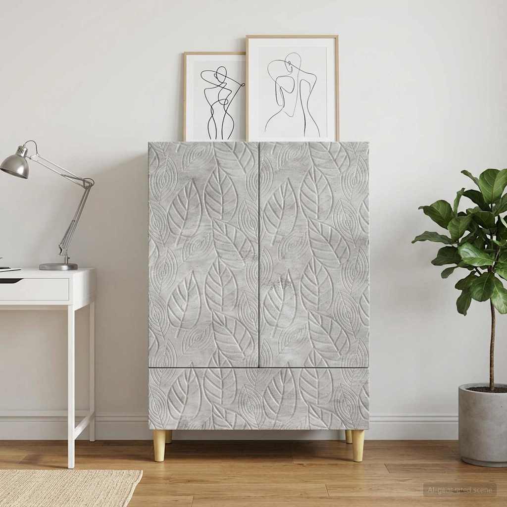 Sideboard Concrete Grey 66 x 34.5 x 95 cm Engineered Wood