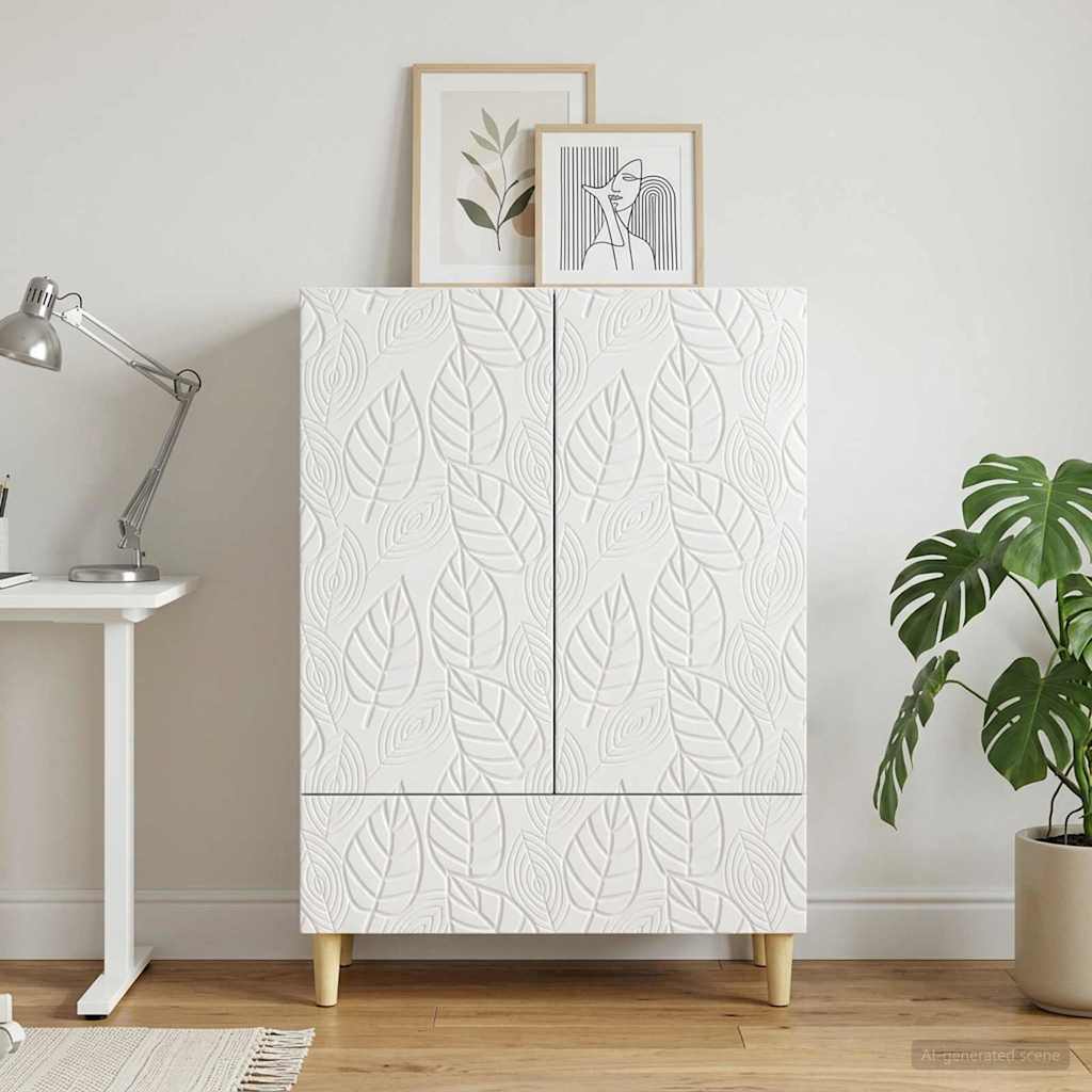 Sideboard High Gloss White 66 x 34.5 x 95 cm Engineered Wood