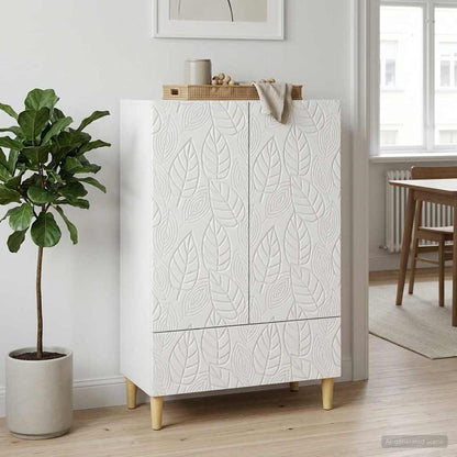 Sideboard High Gloss White 66 x 34.5 x 95 cm Engineered Wood