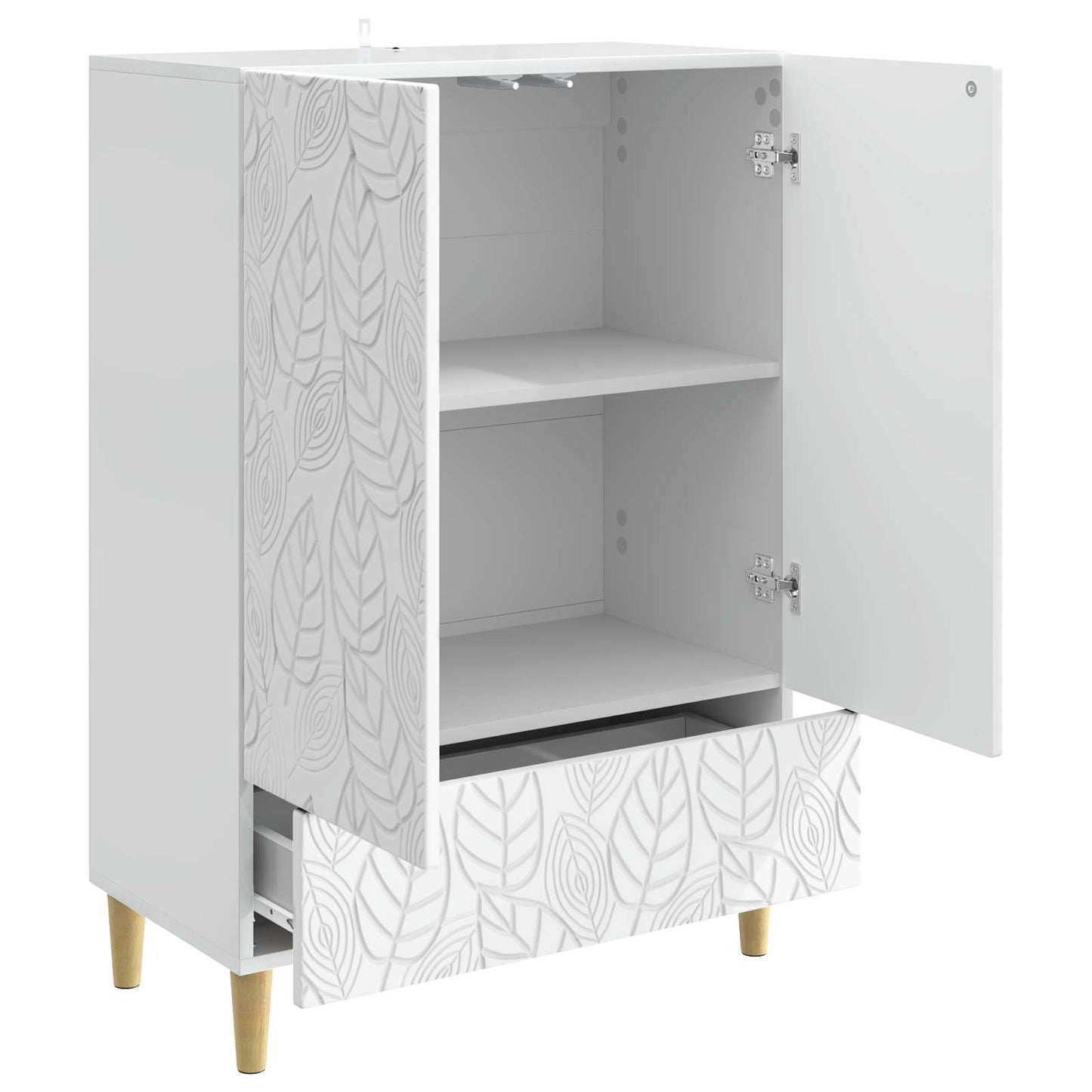 Sideboard High Gloss White 66 x 34.5 x 95 cm Engineered Wood