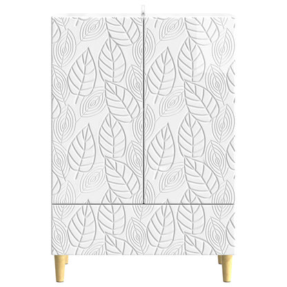 Sideboard High Gloss White 66 x 34.5 x 95 cm Engineered Wood