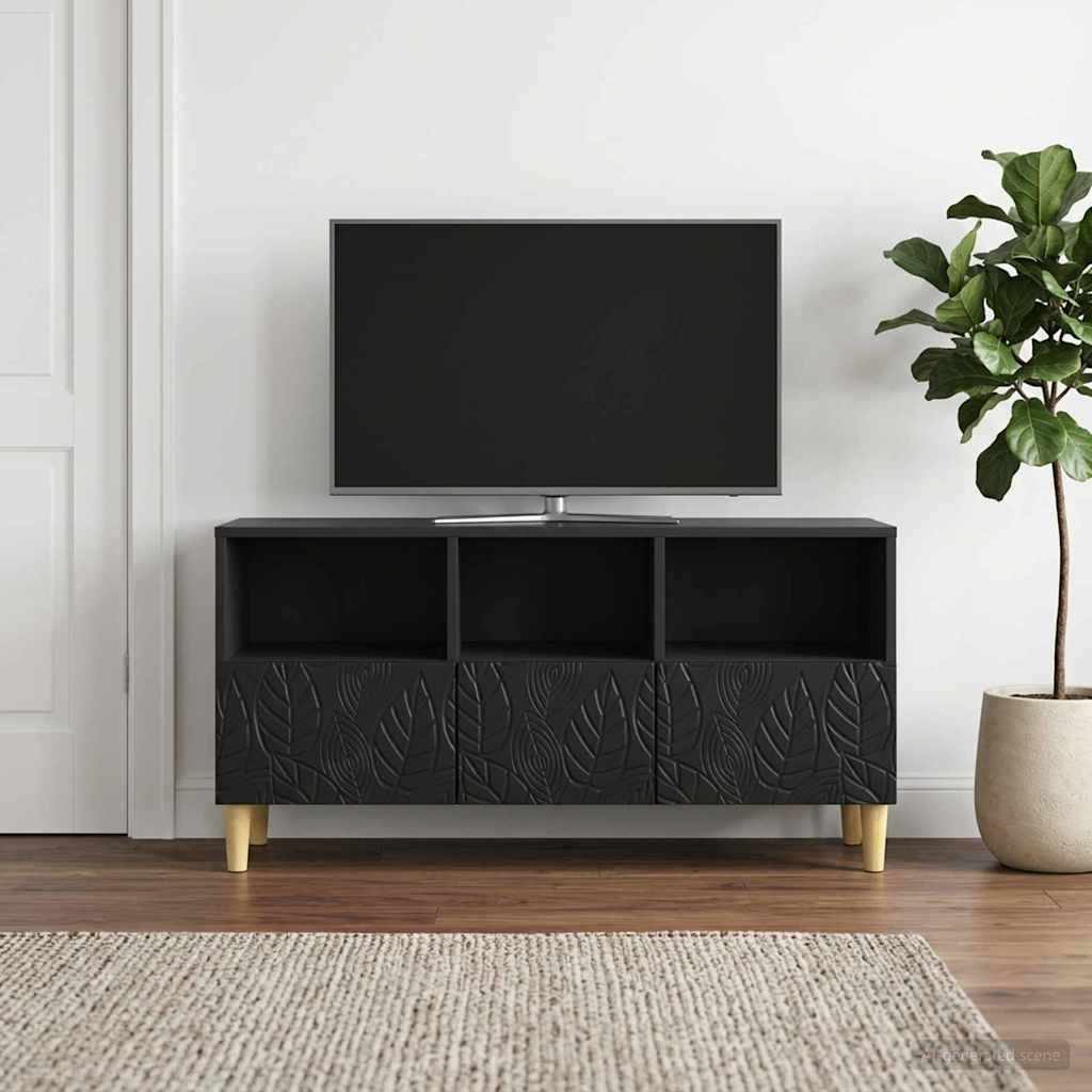 TV Cabinet 102 x 34.5 x 50 cm Black Engineered Wood
