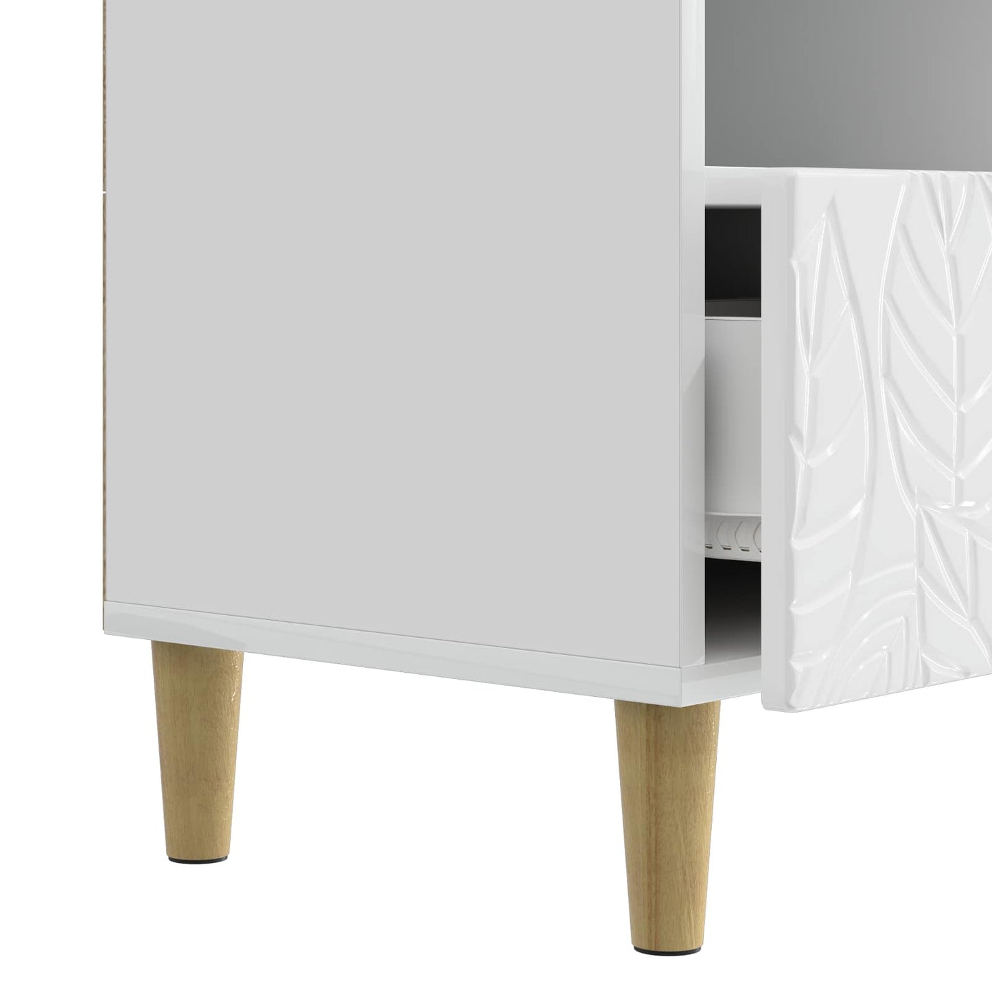 TV Cabinet 102 x 34.5 x 50 cm High Gloss White Engineered Wood