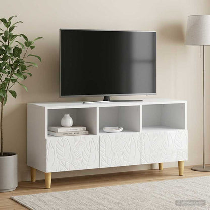 TV Cabinet 102 x 34.5 x 50 cm High Gloss White Engineered Wood