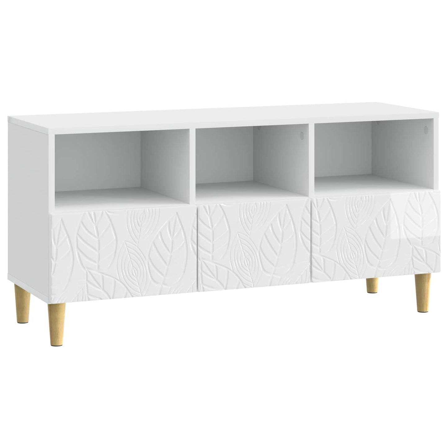 TV Cabinet 102 x 34.5 x 50 cm High Gloss White Engineered Wood