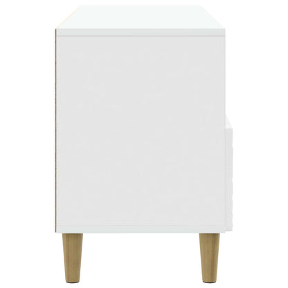 TV Cabinet 102 x 34.5 x 50 cm High Gloss White Engineered Wood