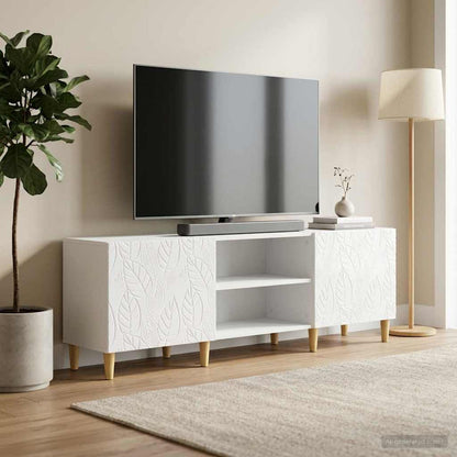 TV Cabinet 150 x 31 x 50 cm High Gloss White Engineered Wood