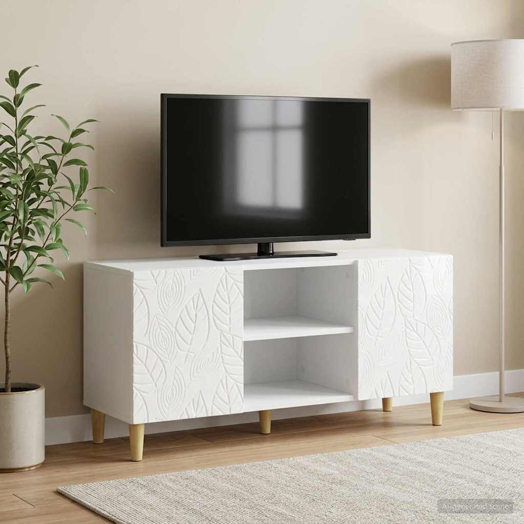 TV Cabinet 102 x 34.5 x 50 cm High Gloss White Engineered Wood