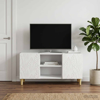 TV Cabinet 102 x 34.5 x 50 cm High Gloss White Engineered Wood