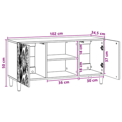 TV Cabinet 102 x 34.5 x 50 cm Smoked Oak Engineered Wood