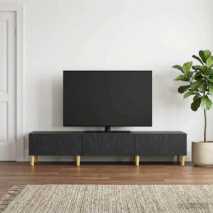 TV Cabinet 147 x 34.5 x 30 cm Black Engineered Wood