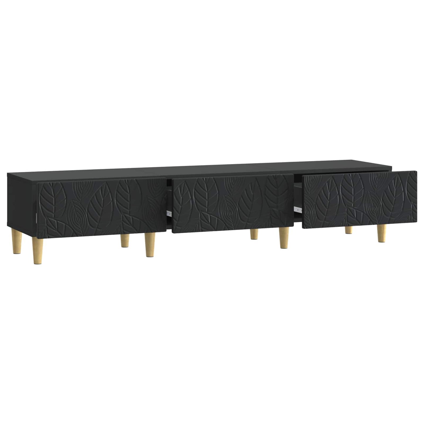 TV Cabinet 147 x 34.5 x 30 cm Black Engineered Wood