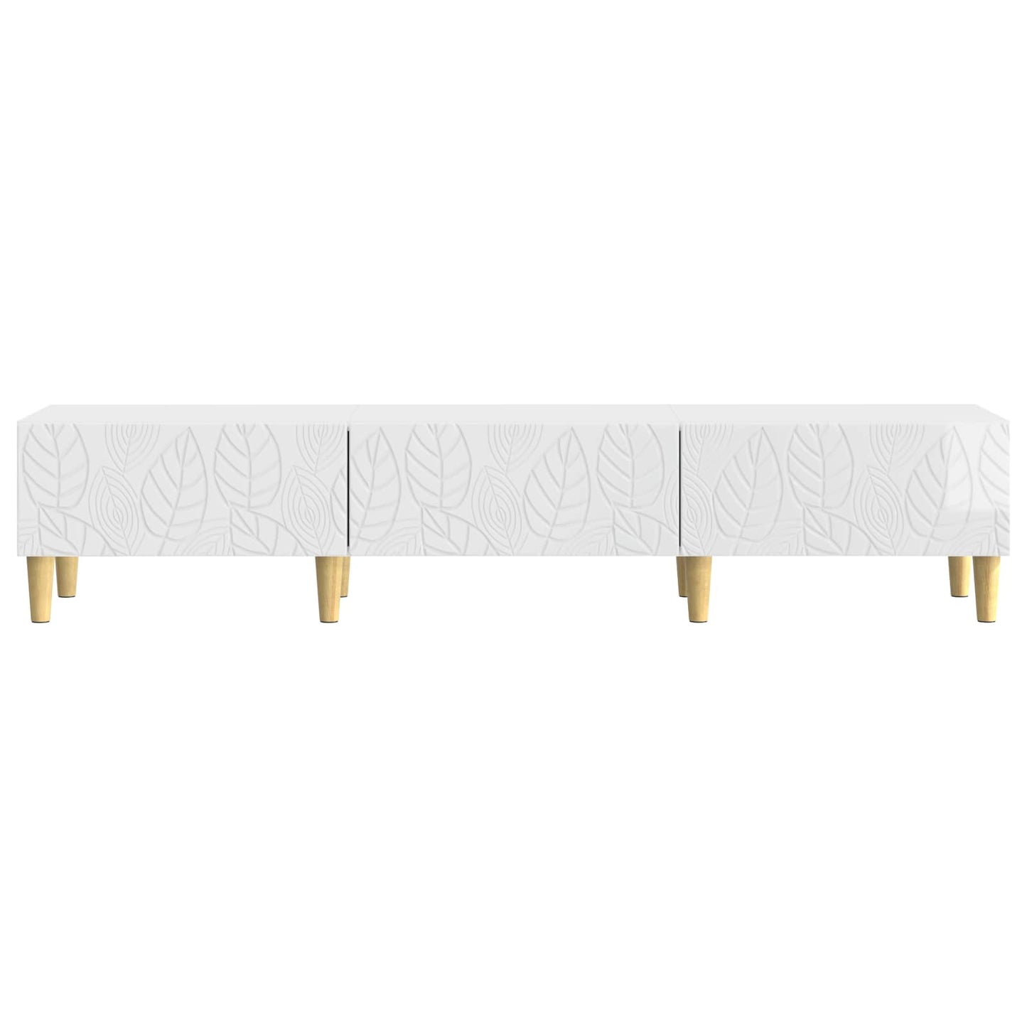 TV Cabinet 147 x 34.5 x 30 cm High Gloss White Engineered Wood