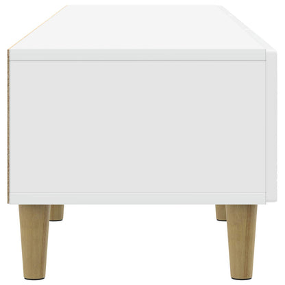 TV Cabinet 147 x 34.5 x 30 cm High Gloss White Engineered Wood
