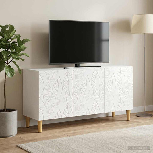 TV Cabinet 99 x 34.5 x 50 cm High Gloss White Engineered Wood