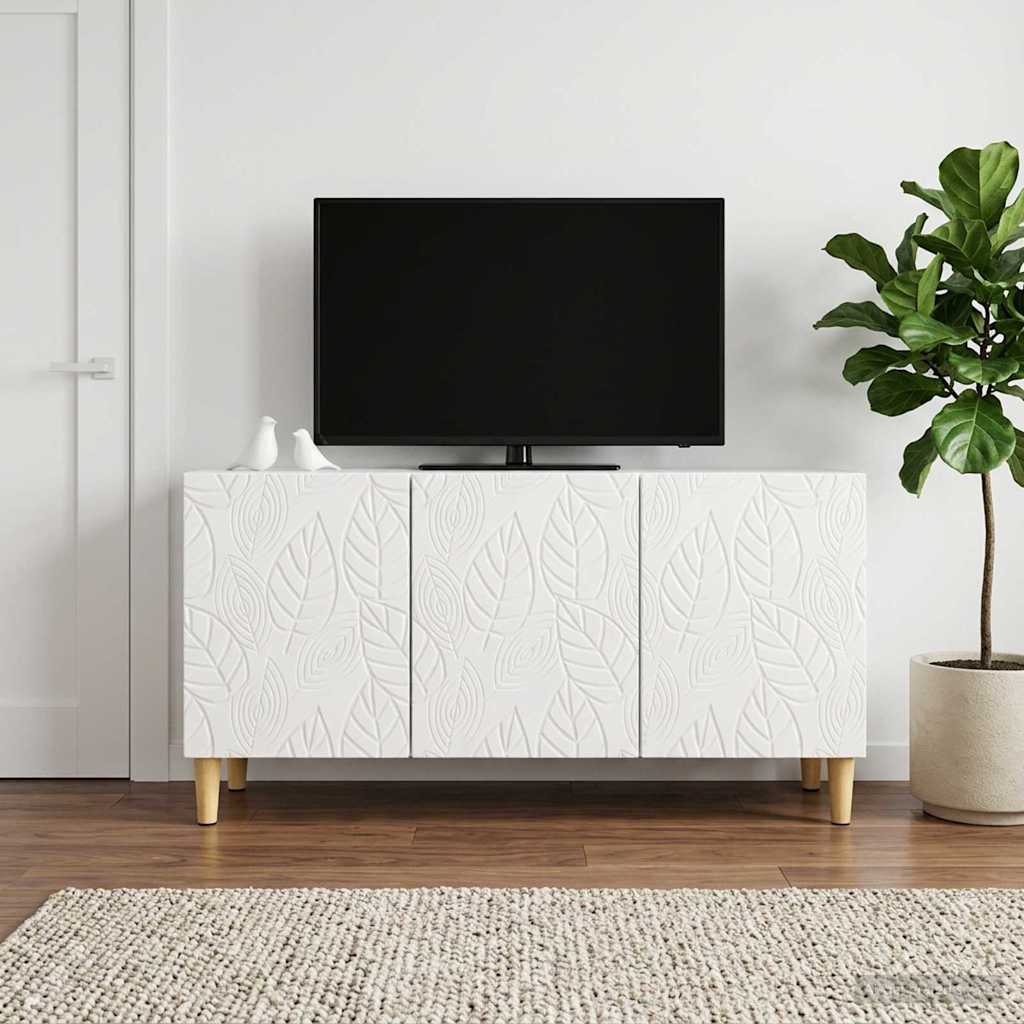 TV Cabinet 99 x 34.5 x 50 cm High Gloss White Engineered Wood