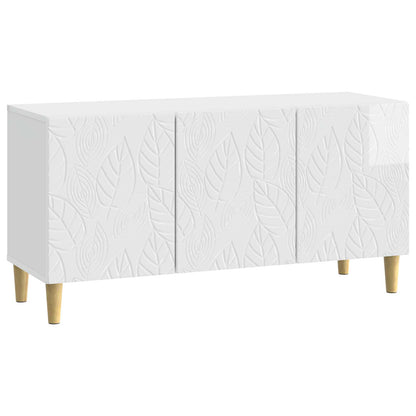 TV Cabinet 99 x 34.5 x 50 cm High Gloss White Engineered Wood