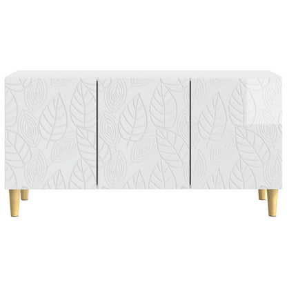 TV Cabinet 99 x 34.5 x 50 cm High Gloss White Engineered Wood