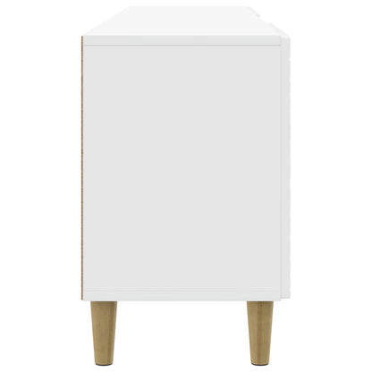 TV Cabinet 99 x 34.5 x 50 cm High Gloss White Engineered Wood
