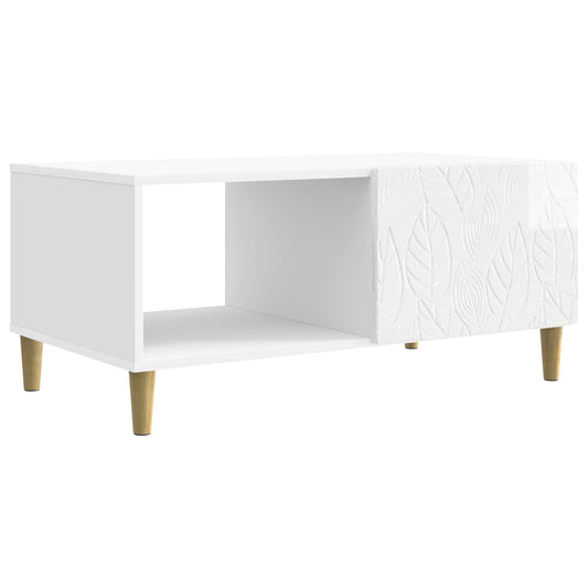 Coffee Table High Gloss White 90 x 50 x 40 cm Engineered Wood