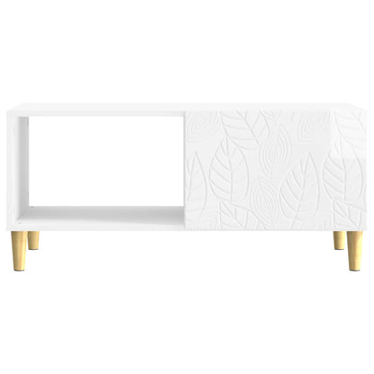 Coffee Table High Gloss White 90 x 50 x 40 cm Engineered Wood