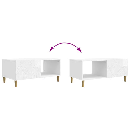 Coffee Table High Gloss White 90 x 50 x 40 cm Engineered Wood