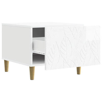 Coffee Table High Gloss White 50 x 49 x 40 cm Engineered Wood