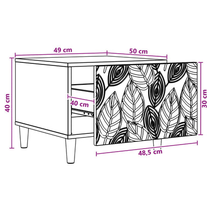Coffee Table High Gloss White 50 x 49 x 40 cm Engineered Wood