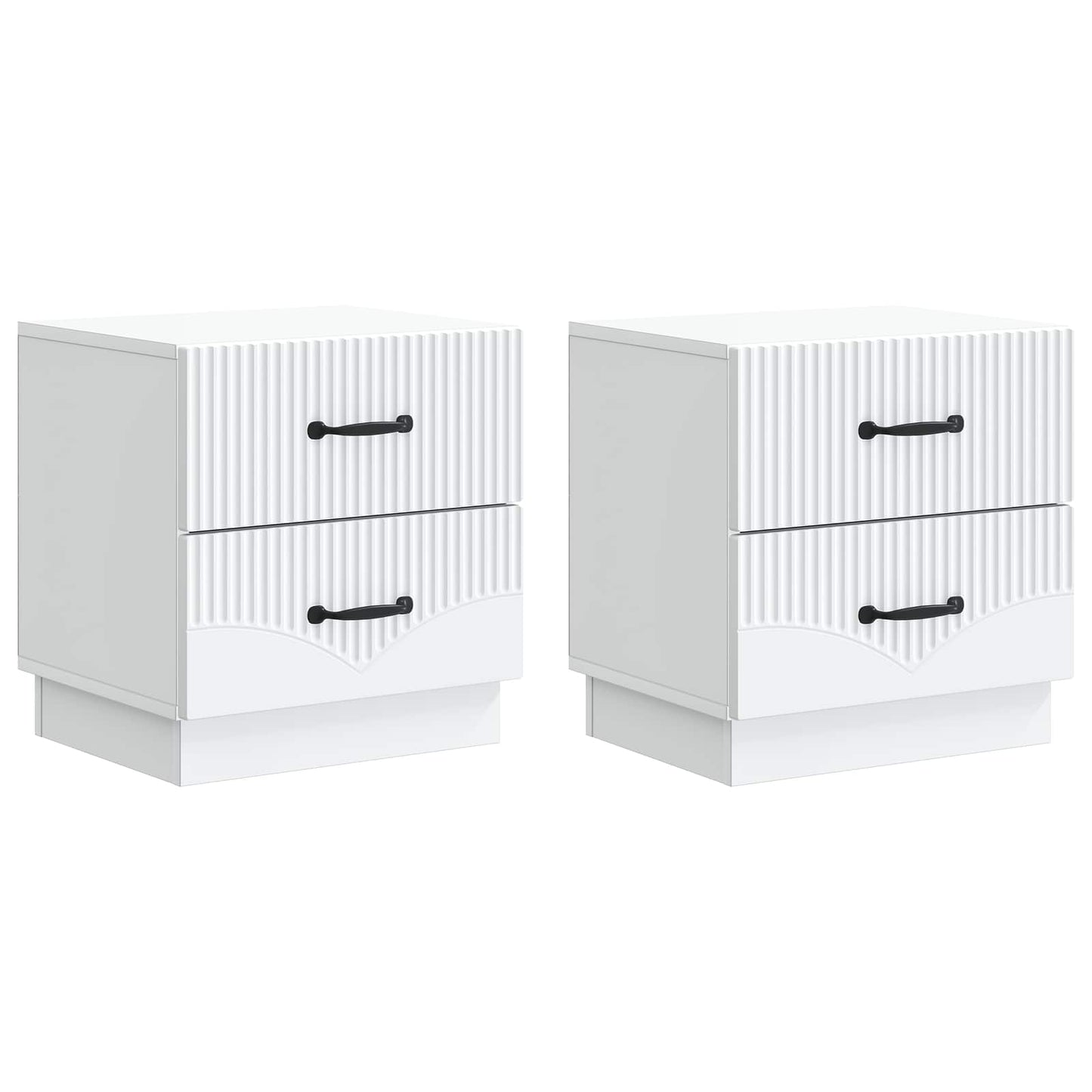 Bedside Cabinet 2 pcs White 43 x 34.5 x 44.5 cm Engineered Wood