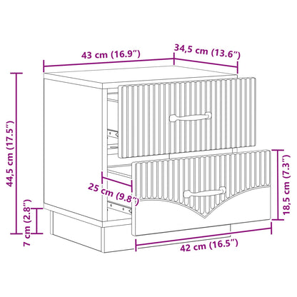 Bedside Cabinet 2 pcs Sonoma Oak 43 x 34.5 x 44.5 cm