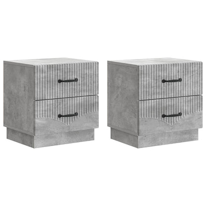 Bedside Cabinet 2 pcs Concrete Grey 43 x 34.5 x 44.5 cm