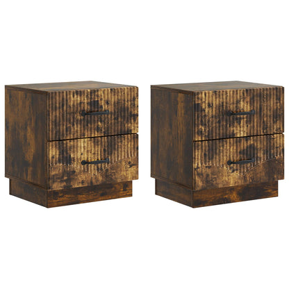 Bedside Cabinet 2 pcs Smoked Oak 43 x 34.5 x 44.5 cm
