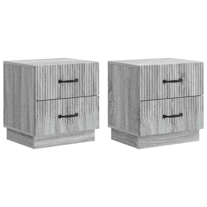 Bedside Cabinet 2 pcs Grey Sonoma 43 x 34.5 x 44.5 cm