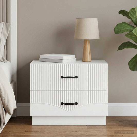 Bedside Cabinet White 62 x 34.5 x 44.5 cm Engineered Wood