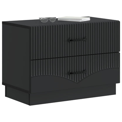 Bedside Cabinet Black 62 x 34.5 x 44.5 cm Engineered Wood