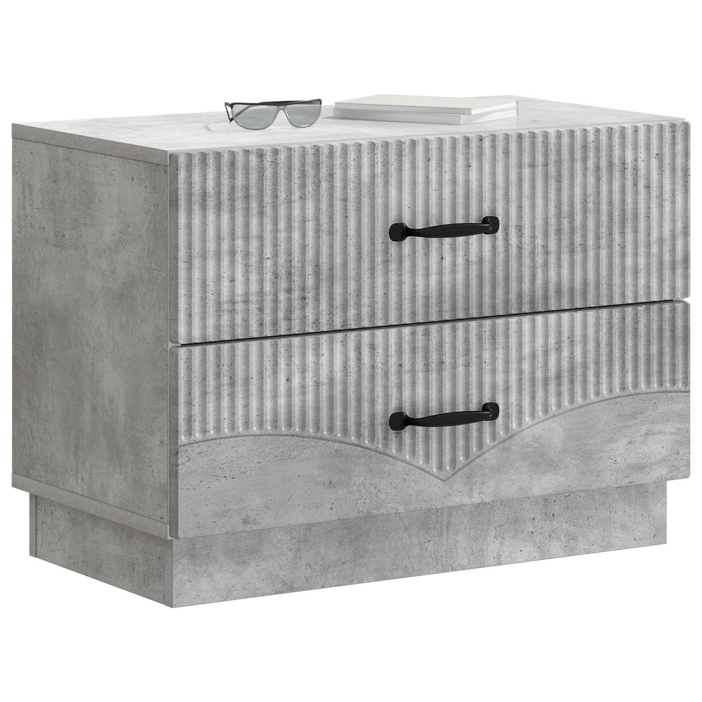 Bedside Cabinet with Drawer Concrete Grey 62 x 34.5 x 44.5 cm