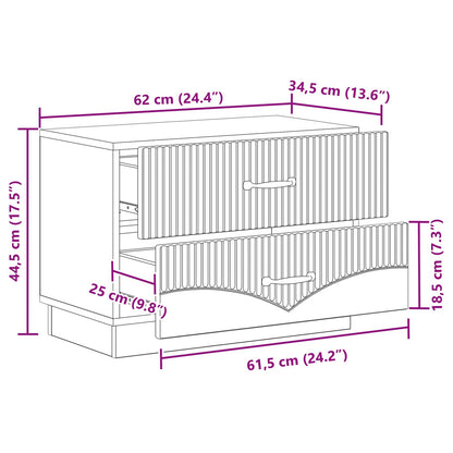 Bedside Cabinet Grey Sonoma 62 x 34.5 x 44.5 cm Engineered Wood