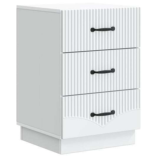 Bedside Cabinet White 43 x 41 x 63.5 cm Engineered Wood