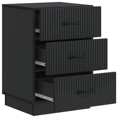 Bedside Cabinet Black 43 x 41 x 63.5 cm Engineered Wood