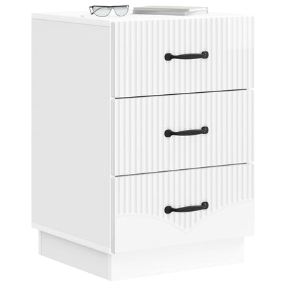 Bedside Cabinet with Drawer High Gloss White 43 x 41 x 63.5 cm