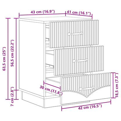 Bedside Cabinet Artisan Oak 43 x 41 x 63.5 cm Engineered Wood