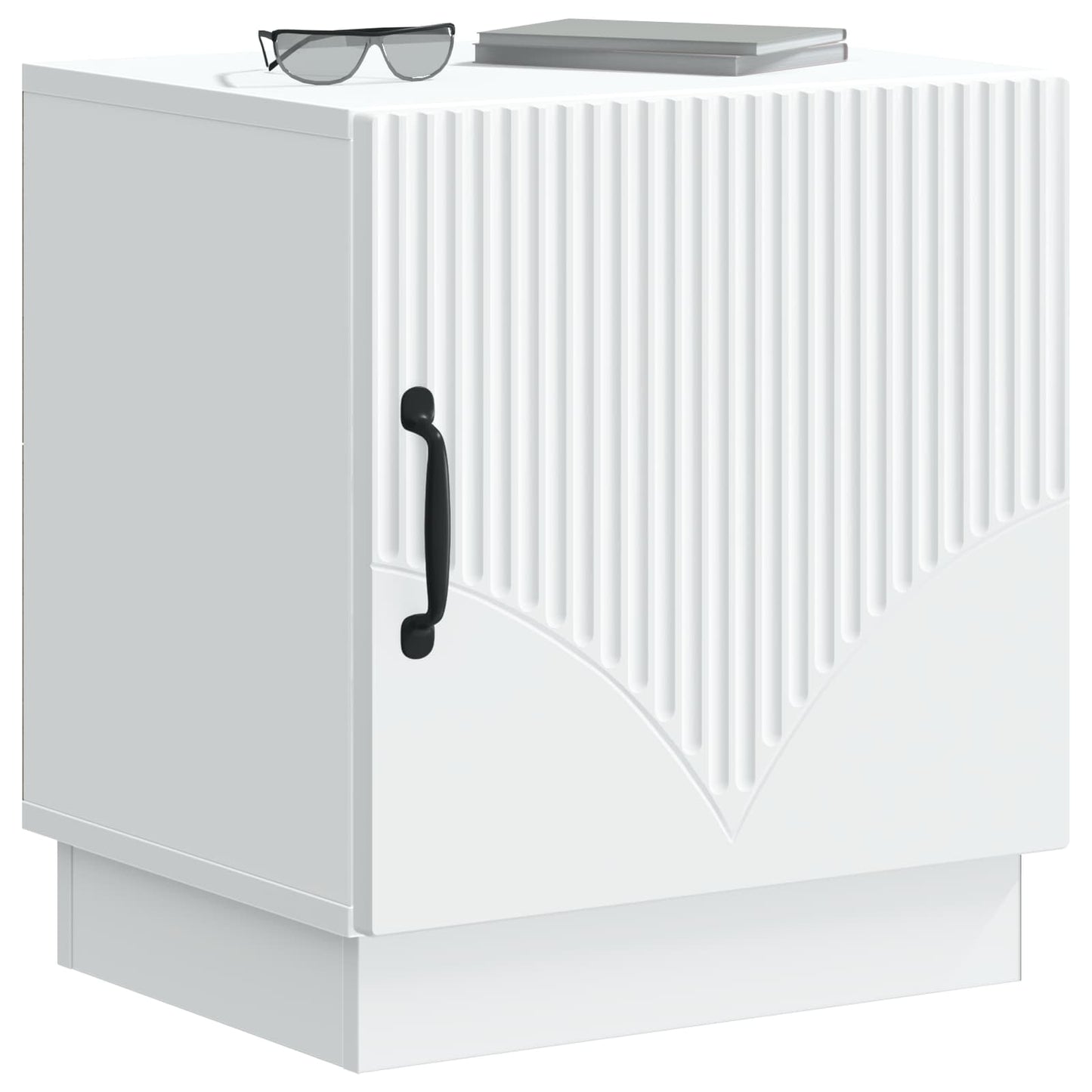 Bedside Table White 43 x 34.5 x 47 cm Engineered Wood