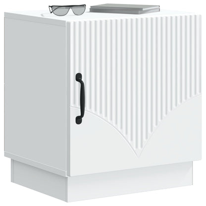 Bedside Table White 43 x 34.5 x 47 cm Engineered Wood