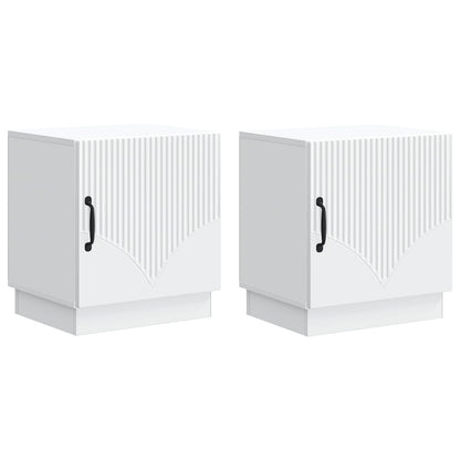 Bedside Table 2 pcs White 43 x 34.5 x 47 cm Engineered Wood