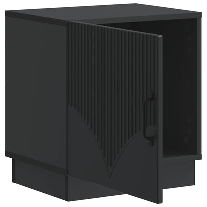 Bedside Table Black 43 x 34.5 x 47 cm Engineered Wood