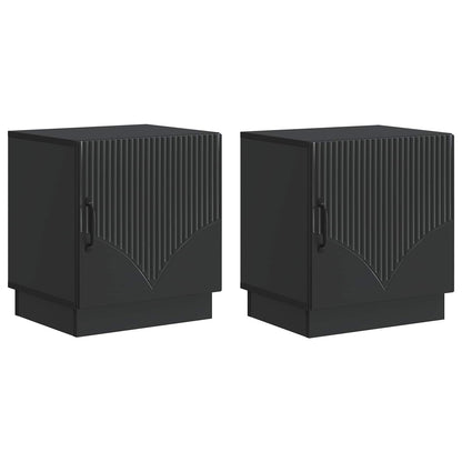 Bedside Table 2 pcs Black 43 x 34.5 x 47 cm Engineered Wood