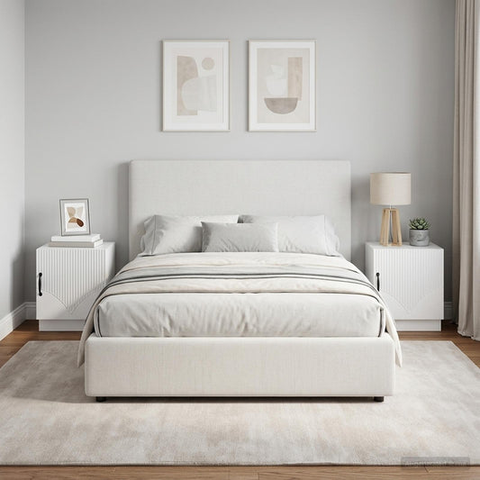 Bedside Table 2 pcs High Gloss White 43 x 34.5 x 47 cm
