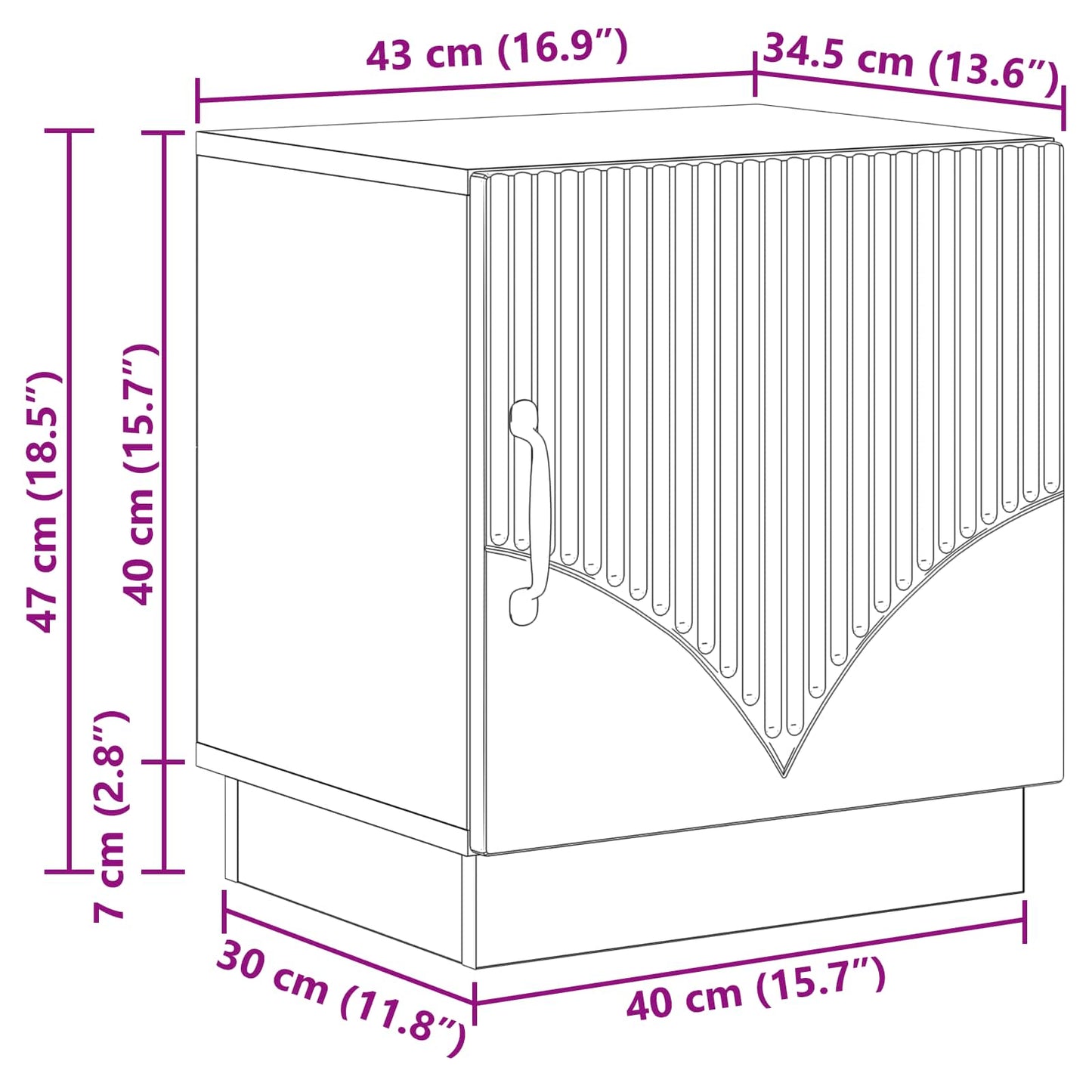 Bedside Table 2 pcs Smoked Oak 43 x 34.5 x 47 cm