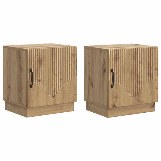 Bedside Table 2 pcs Artisian Oak 43 x 34.5 x 47 cm