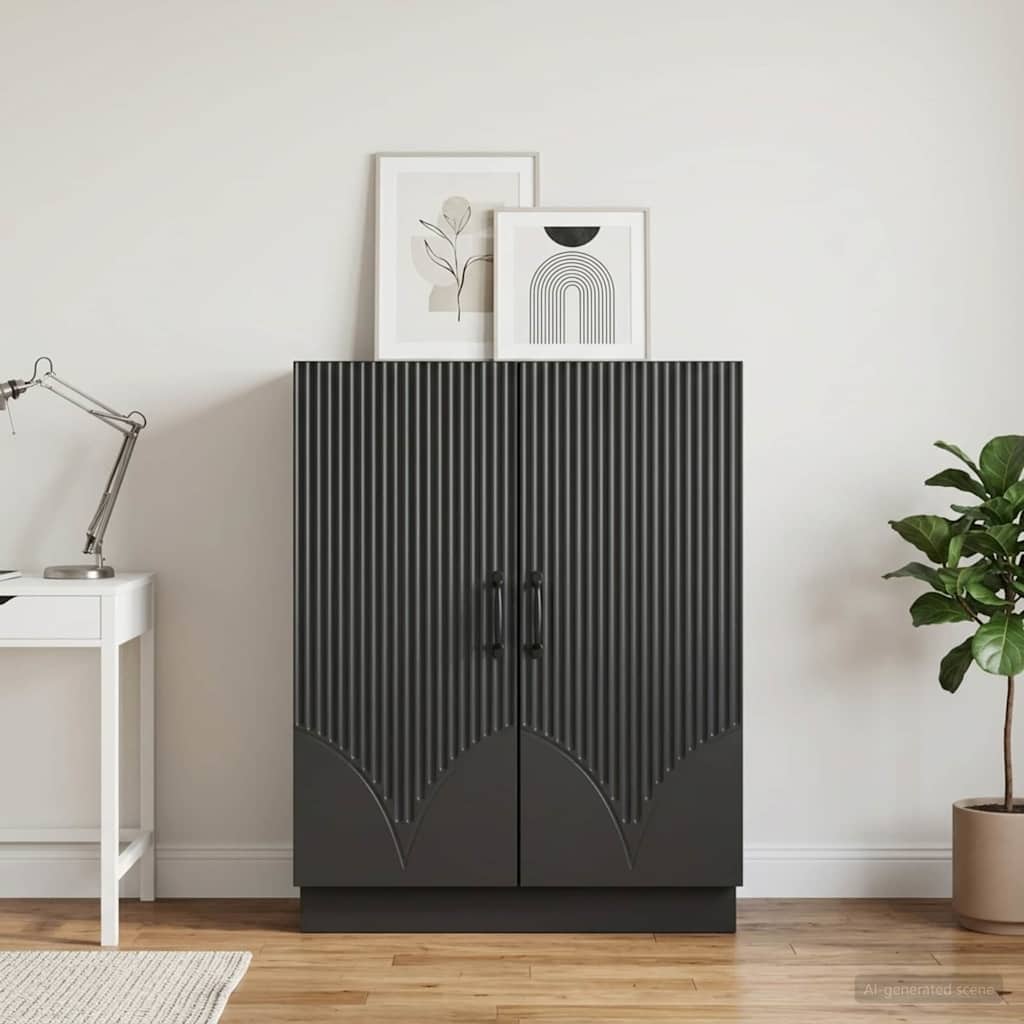 Sideboard Black 66 x 34.5 x 87 cm Engineered Wood